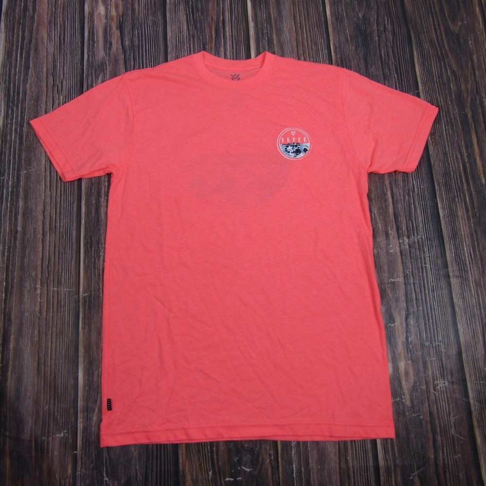 Veece Mens Large Orange Graphic Tee T Shirt California Collective Circle Logo